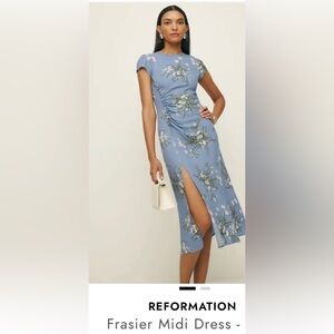 Reformation Frasier Blue Floral Midi Dress